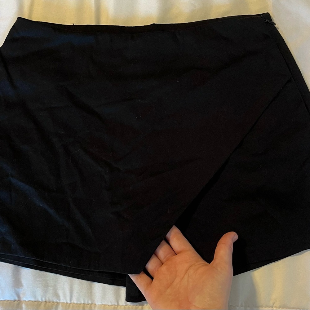 Black Mini-Skort with A-Line Skirt
